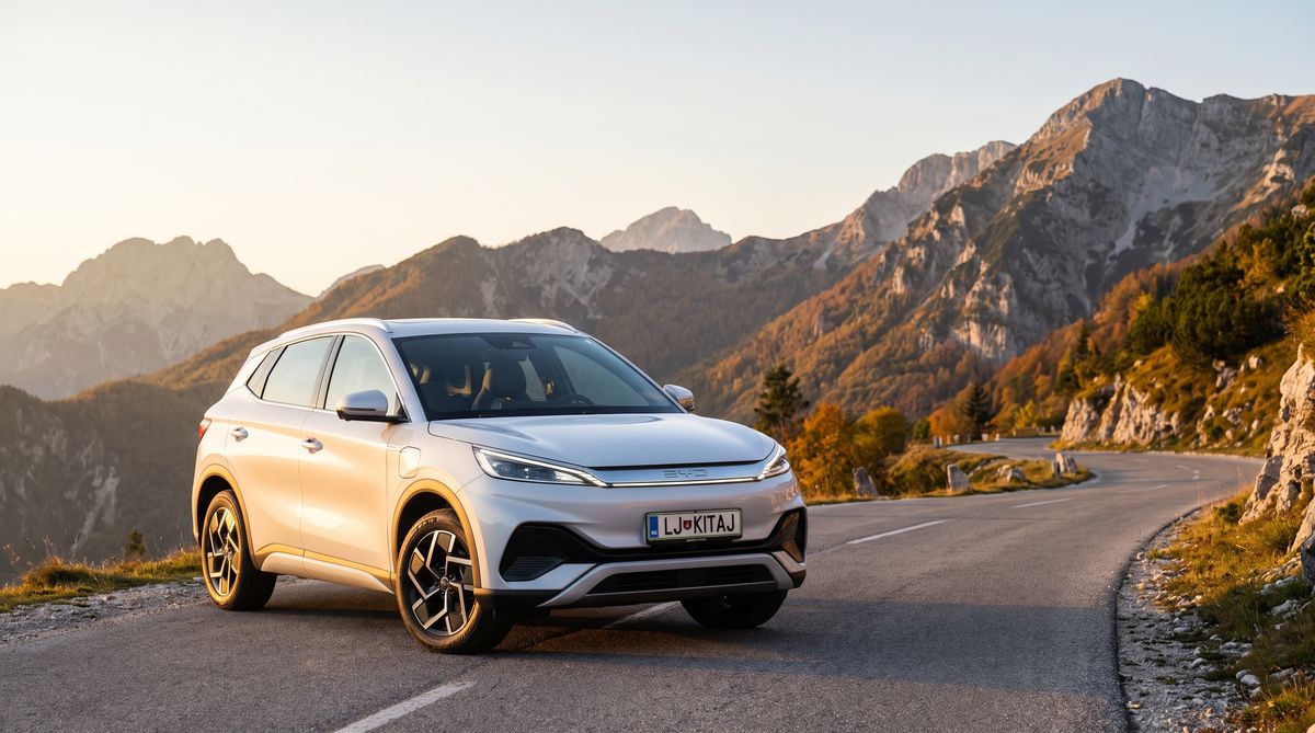 Kitajski električni SUV na slovenski gorski cesti